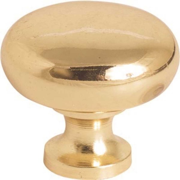 Anvil Mark 1-1/4 in. Polish Brass Cabinet Knob, 5PK 2492408